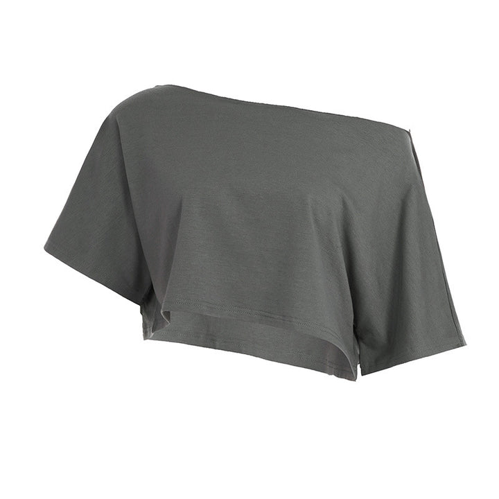 Damen cropped T-Shirt mit weitem Schnitt und lässigem Stil Drune