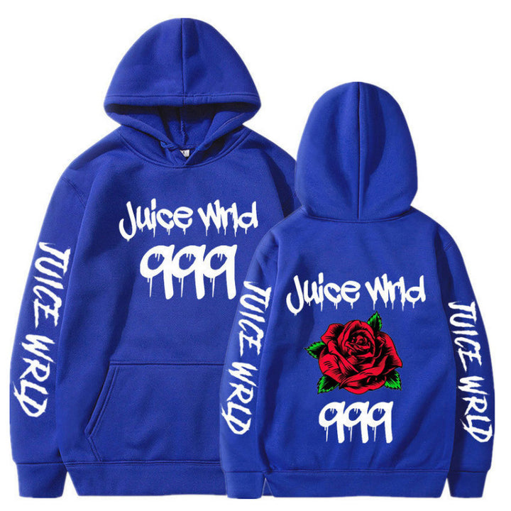Damen Kapuzenpullover mit auffälligem Grafikdesign und romantischem Rosenmotiv Drune