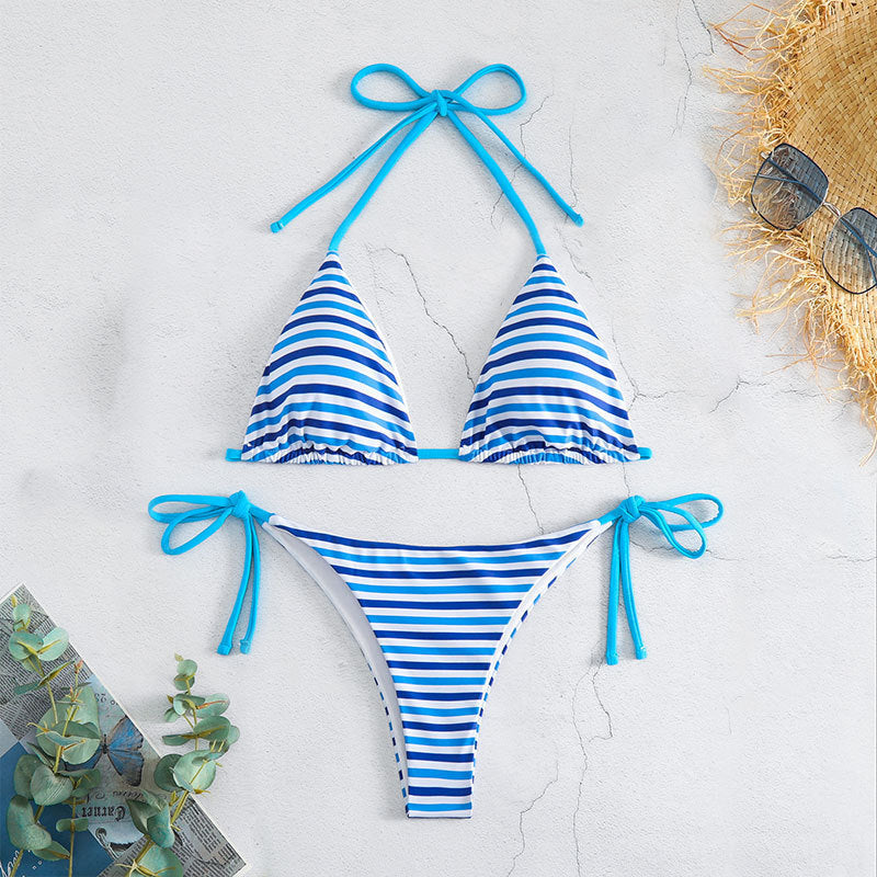 Damen Triangel-Bikini-Set mit verstellbaren Bindebändern Drune