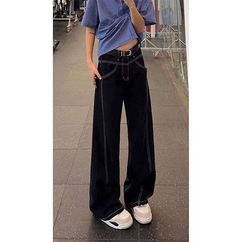 Damen Lässige High-Waist Schlaghose Drune