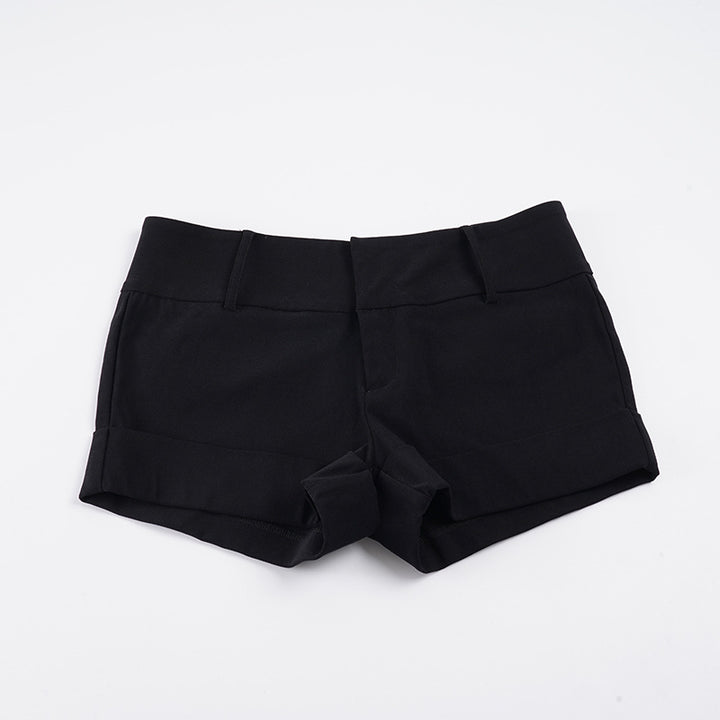Damen stylische Shorts mit komfortablem hohen Bund und umgeschlagenem Saum Drune