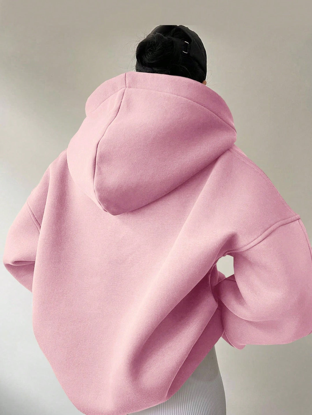 Damen Oversized Kapuzenpullover mit Kängurutasche Drune