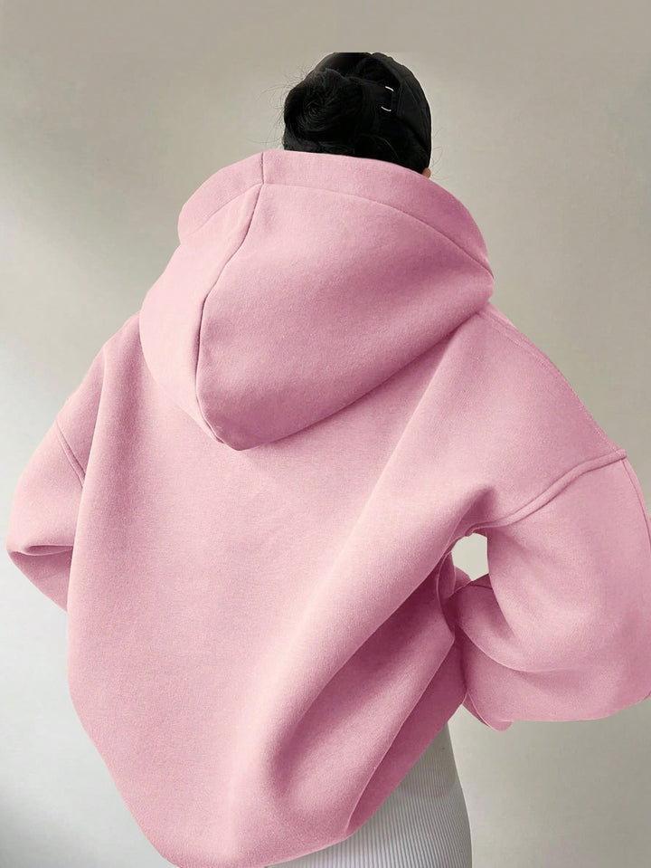 Damen Oversized Kapuzenpullover mit Kängurutasche Drune