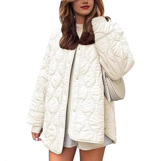 Damen Steppjacke im Oversize Design mit gewölbter Steppung und seitlichem Schlitz Drune