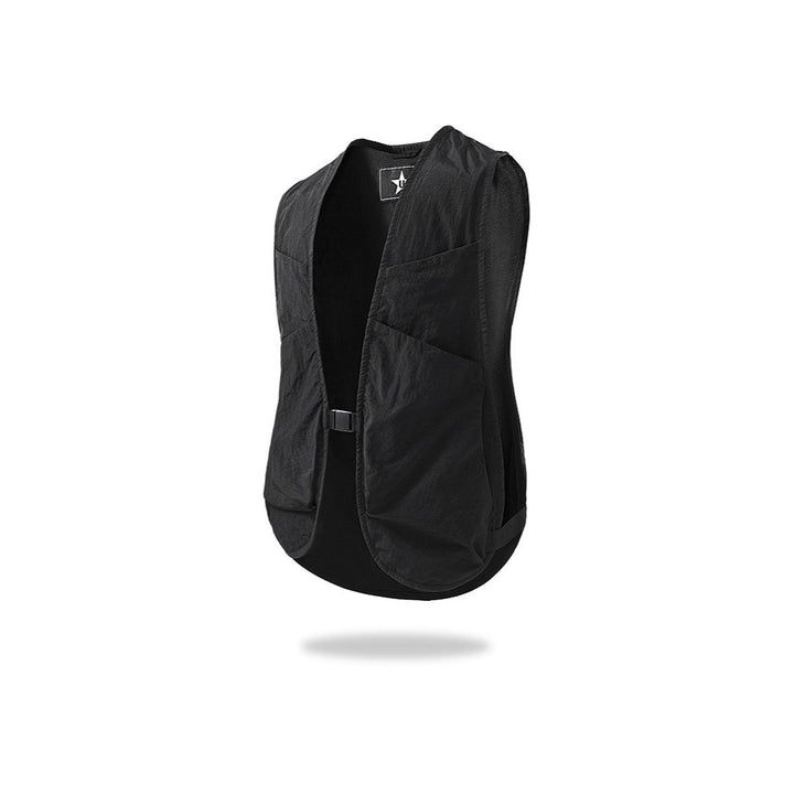Unisex Leichte Utility-Weste mit Mesh-Rücken und Mehrfachfronttaschen Drune