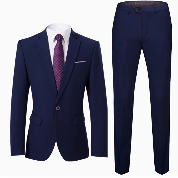 Herren Zweiteiliger Slim-Fit Anzug mit Ein-Knopf-Sakko und schmaler Anzughose Drune