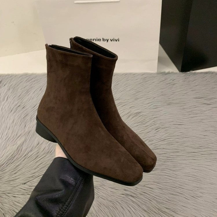Damen Elegante Ankle-Boots aus Kunstleder Drune