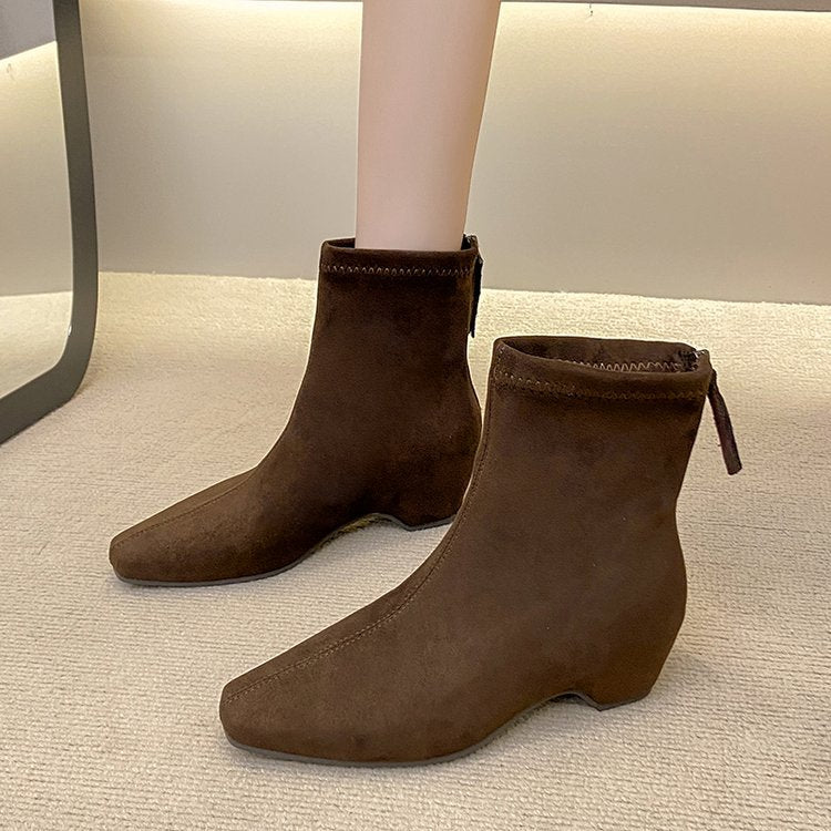 Damen Modische Ankle-Stiefel mit elegantem Sitting Drune