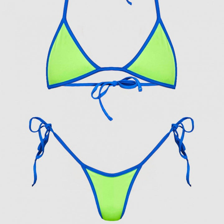 Damen Triangelbikini mit sportlichen Schnürdetails und offenen Seiten Drune