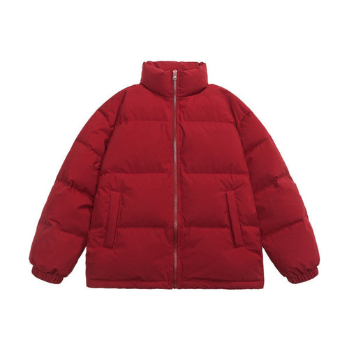 Unisex Oversize Stepp-Winterjacke mit Stehkragen, durchgehendem Reißverschluss und elastischen Bündchen Drune