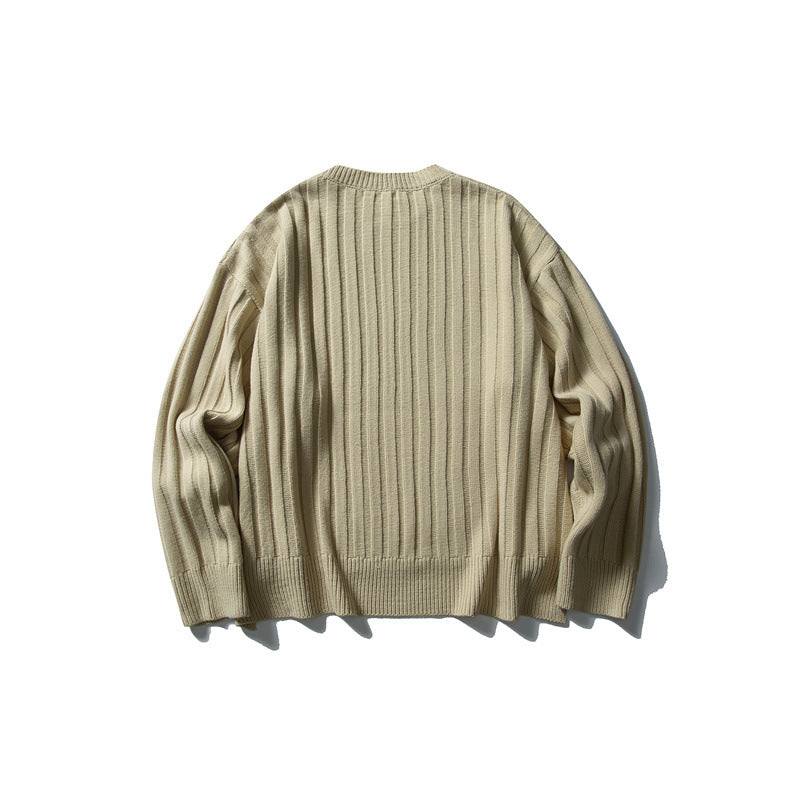 Unisex Grobstrick-Pullover mit breitem Rippmuster und weitem Schnitt Drune