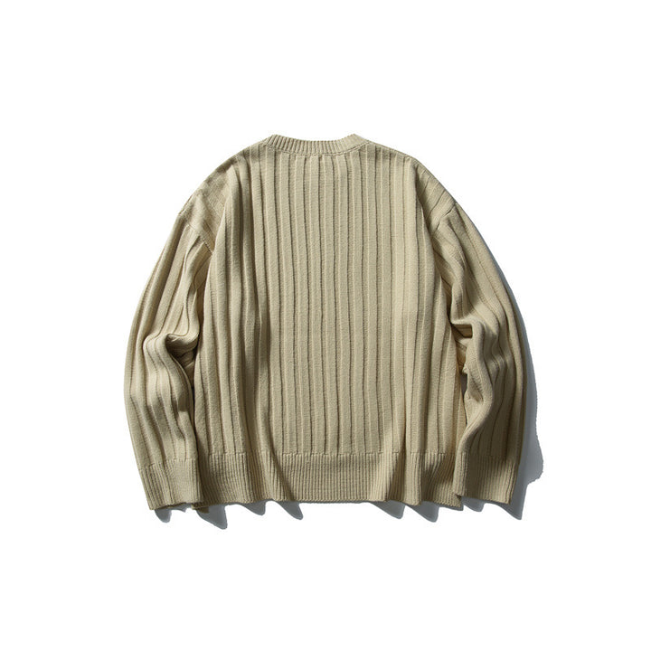 Unisex Grobstrick-Pullover mit breitem Rippmuster und weitem Schnitt Drune