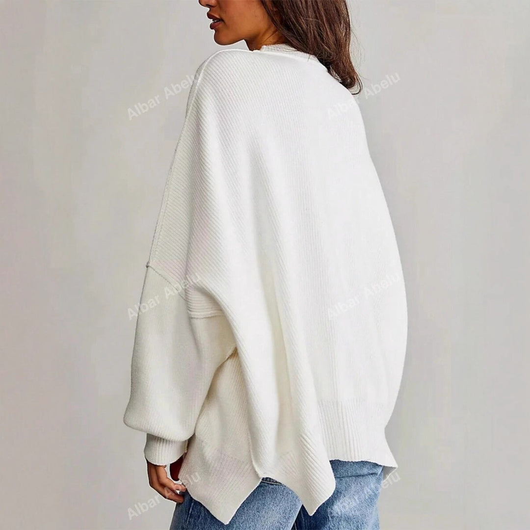 Damen Lässiger Oversized Pullover mit strukturiertem Muster Drune