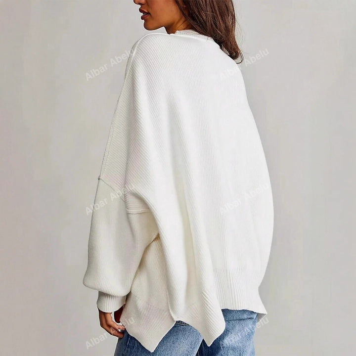 Damen Lässiger Oversized Pullover mit strukturiertem Muster Drune