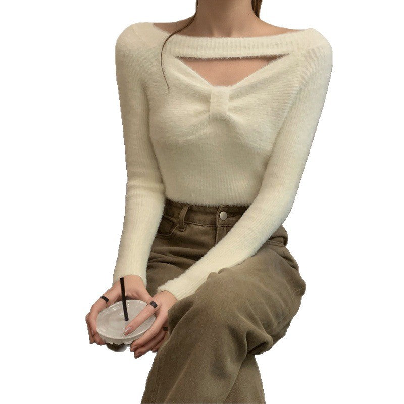 Damen Elegantes Strickoberteil mit modischem Cut-Out Drune