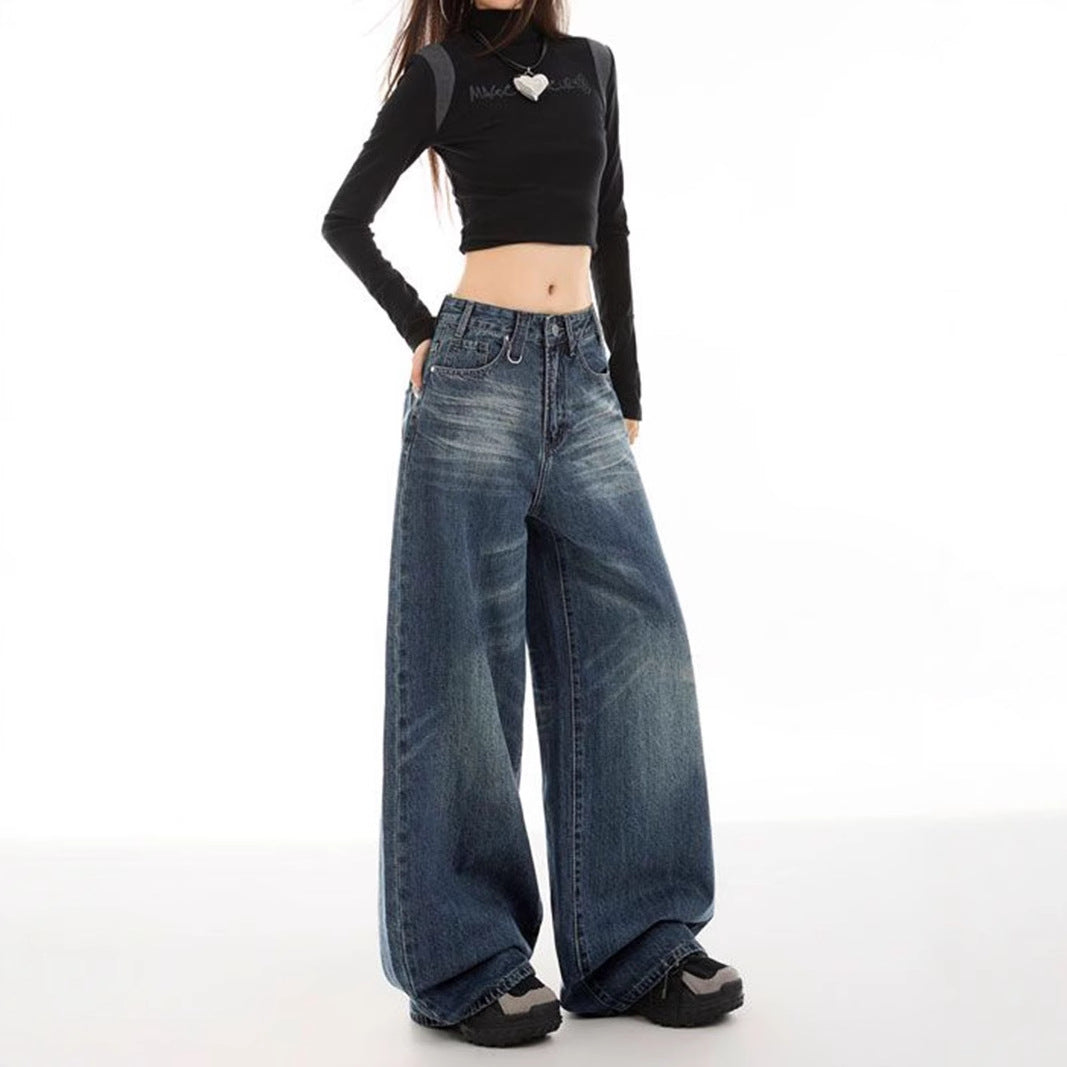 Damen weitere Jeans im modischen Used-Look Drune