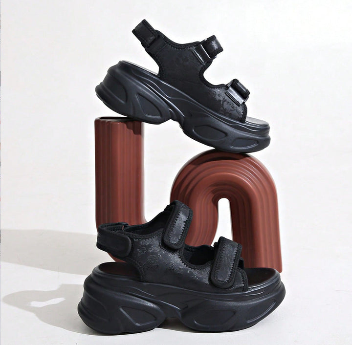 Damen Plateau-Sandalen mit verziertem Riemen und komfortabler Sohle Drune
