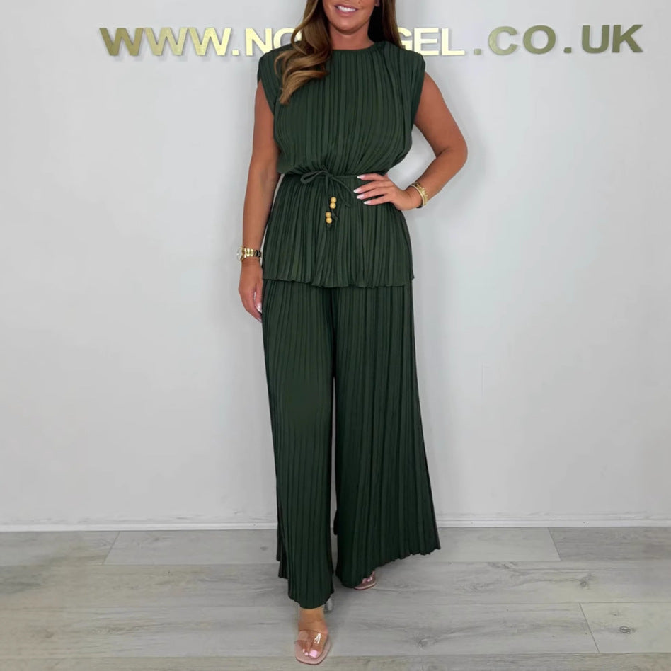 Drune | Eleganter Plissierter Jumpsuit Aus Einem Stück