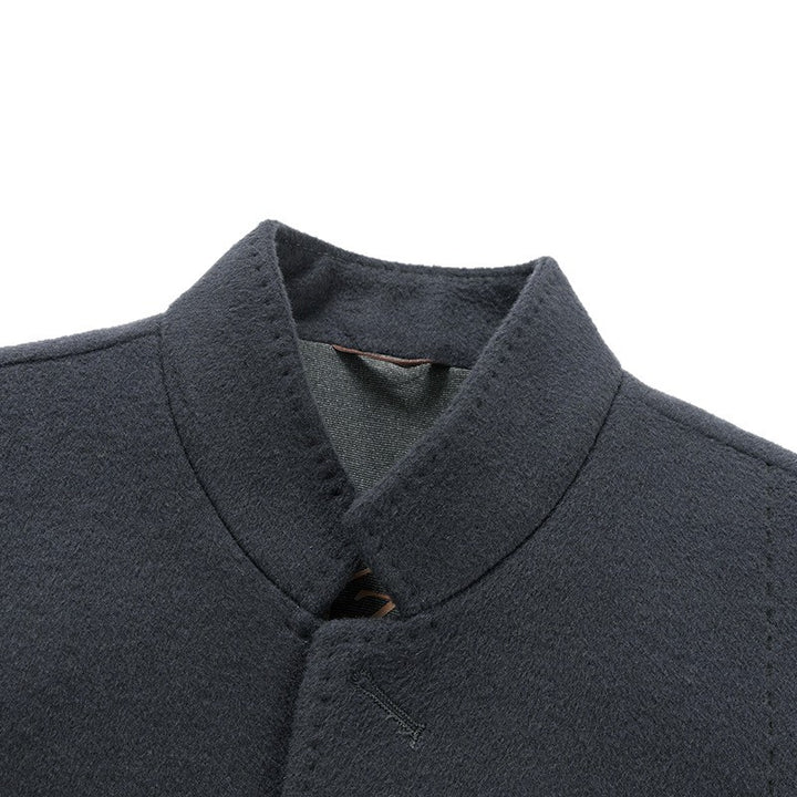 Herren elegante Wolljacke im modernen Schnitt mit Stehkragen und praktischen Taschen Drune
