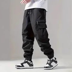 Herren Twill-Cargo-Jogginghose mit Reißverschluss-Beintasche & Tunnelzugbund Drune