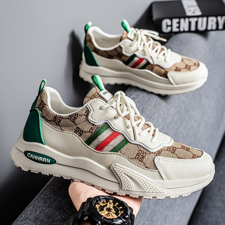 Damen luxuriöse Retro-Chunky-Sneaker aus Jacquardstoff mit verstärkter Zehenkappe und stoßdämpfender Leichtsohle Drune