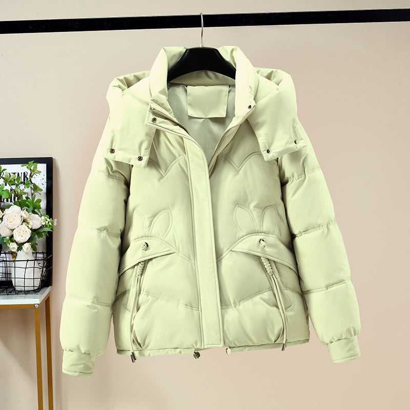 Damen Modische Pufferjacke mit abnehmbarer Kapuze und seitlichen Eingrifftaschen Drune