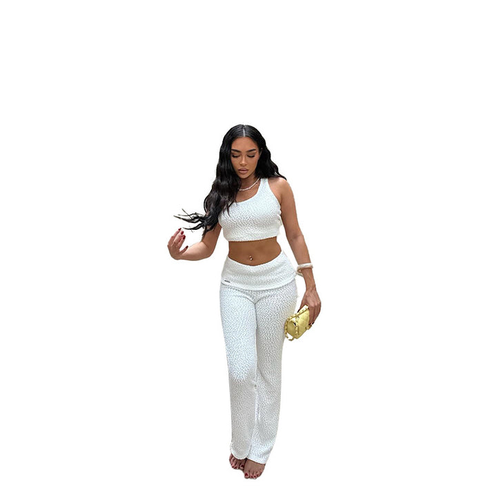 Damen trendiges Sport-Outfit mit schickem Oberteil und enganliegenden Leggings Drune