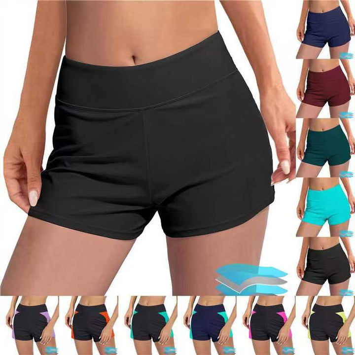 Damen Hochgeschnittene Sport-Badeshorts mit elastischem Bund Drune