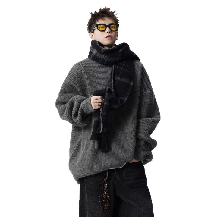 Damen Urbaner Oversized Pullover mit Stehkragen Drune