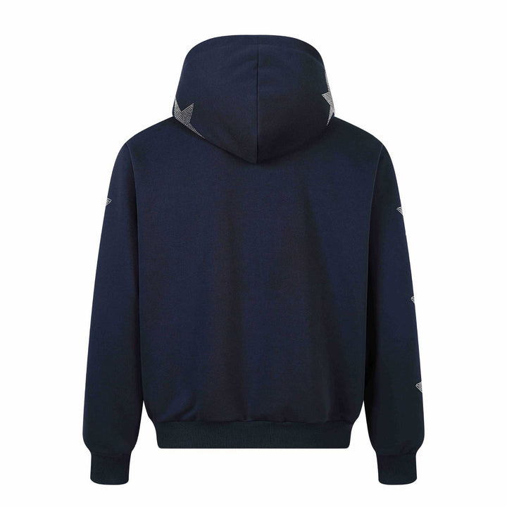 Damen Kapuzenjacke mit Strassstern-Applikationen und durchgehendem Reißverschluss Drune