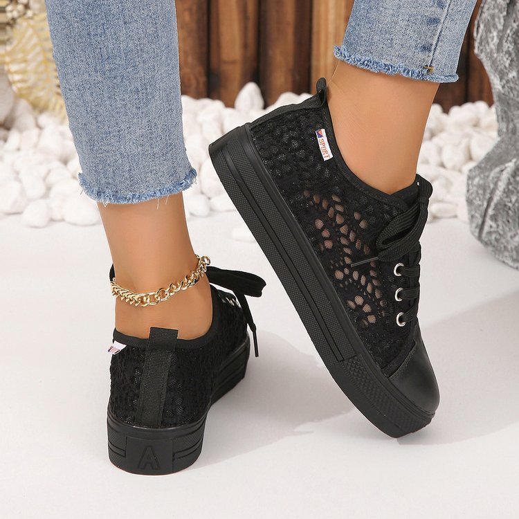 Damen Sneaker mit atmungsaktiver Netz-Oberfläche und rutschfester Sohle Drune