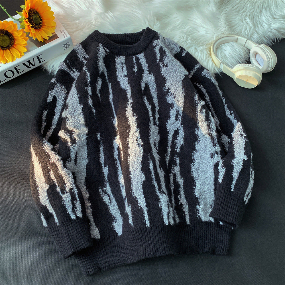 Damen Gemütlicher Strickpullover mit einzigartigem Wellenmuster Drune