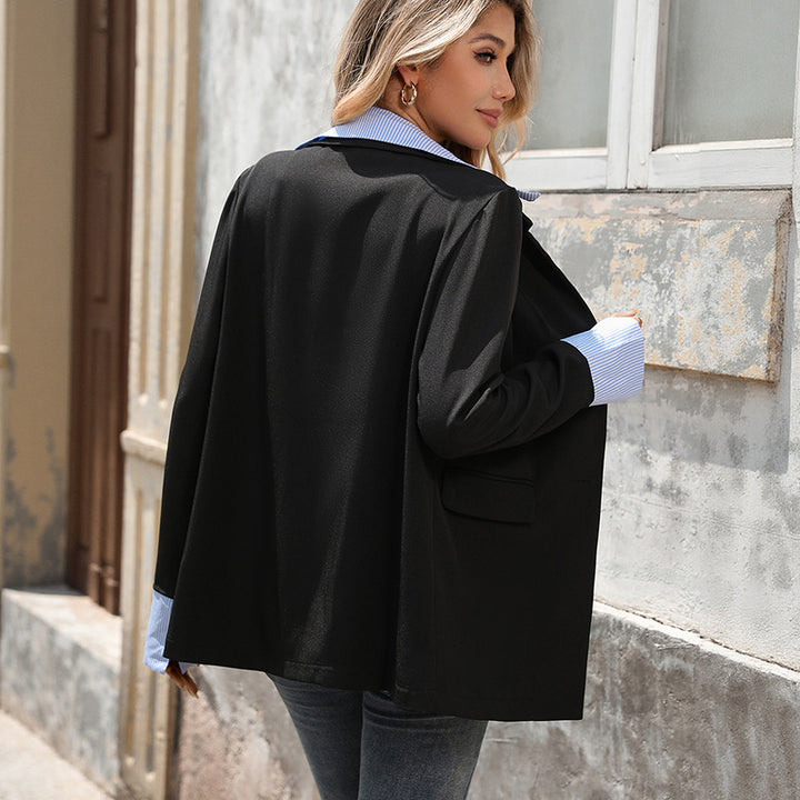 Damen Longline-Blazer mit Umschlagkragen und Pattentaschen Drune