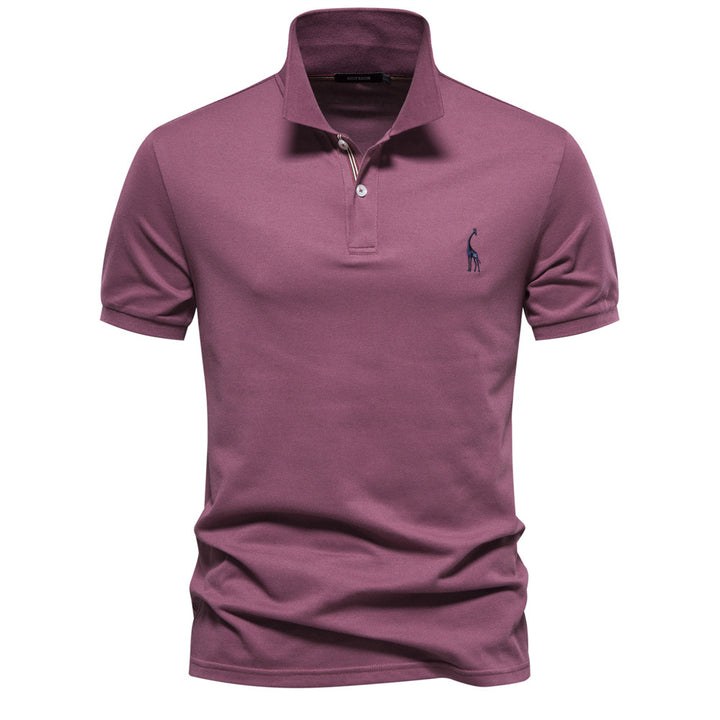 Herren Poloshirt aus atmungsaktiver Piqué-Baumwolle mit elegantem Stehkragen Drune