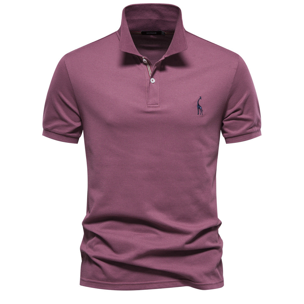 Herren klassisches Poloshirt aus atmungsaktiver Baumwolle mit modischem Kragen Drune