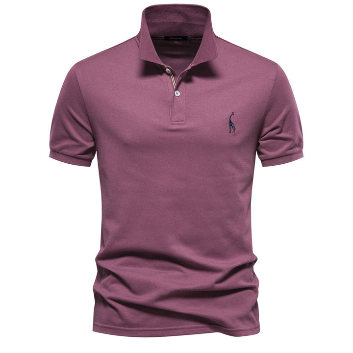 Herren klassisches Poloshirt aus atmungsaktiver Baumwolle mit modischem Kragen Drune