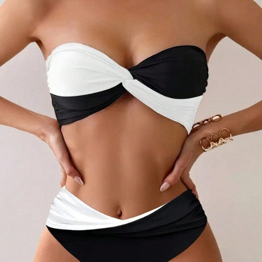 Damen Bandeau-Bikini mit stylischem Wickel-Design Drune