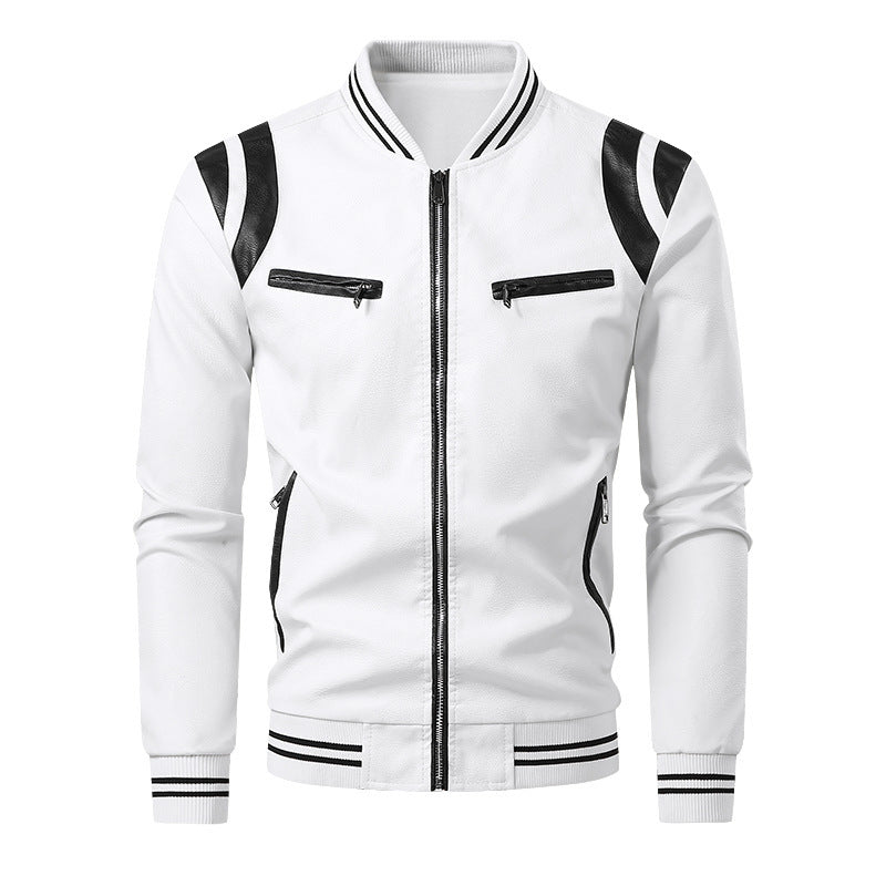 Herren Sportliche Lederjacke Drune