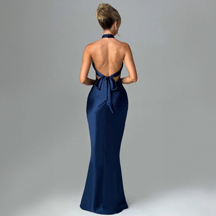 Damen Elegantes Maxikleid mit raffinierter Wickeloptik und schulterfreiem Design Drune