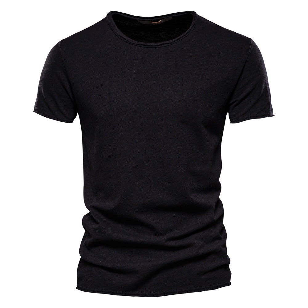 Herren nan leichtes Baumwolljersey Kurzarmshirt mit V-Ausschnitt und schmaler Passform Drune
