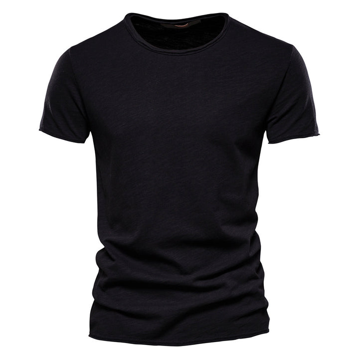 Herren nan leichtes Baumwolljersey Kurzarmshirt mit V-Ausschnitt und schmaler Passform Drune