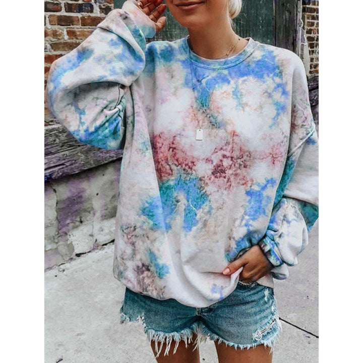 Damen Oversized Sweatshirt im modischen Batikdesign Drune