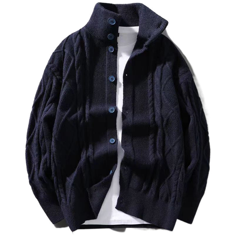 Damen Strickjacke mit hochwertiger Struktur und modernem Stehkragen Drune