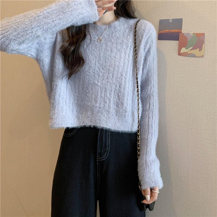 Damen kuscheliger Strickpullover mit weichem Material Drune