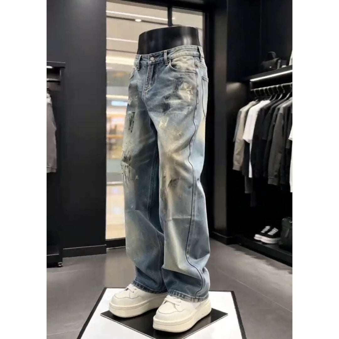 Herren Lässige Vintage Jeans Drune