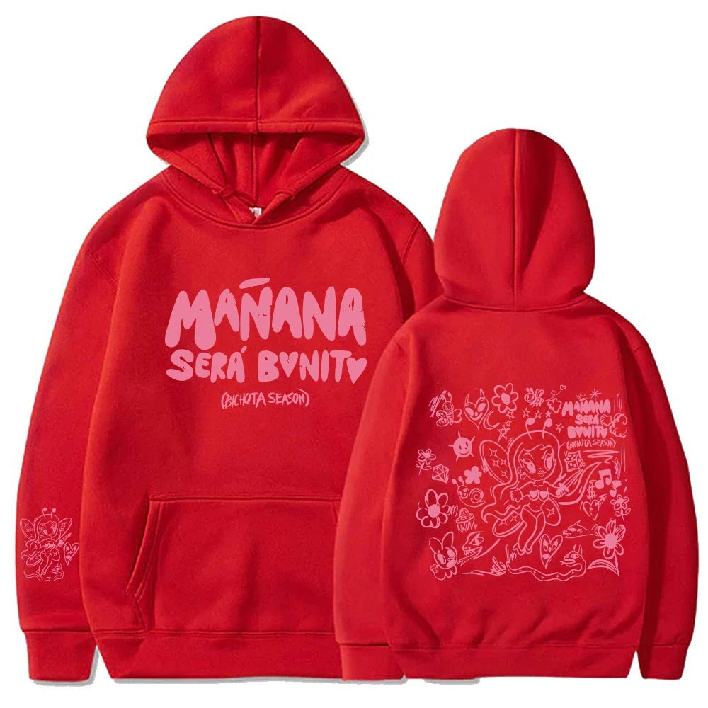 Damen Hoodie mit kreativem Druck und praktischer Kängurutasche Drune