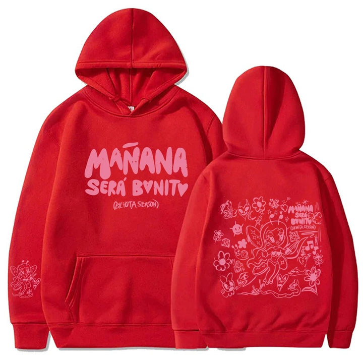 Damen Hoodie mit kreativem Druck und praktischer Kängurutasche Drune