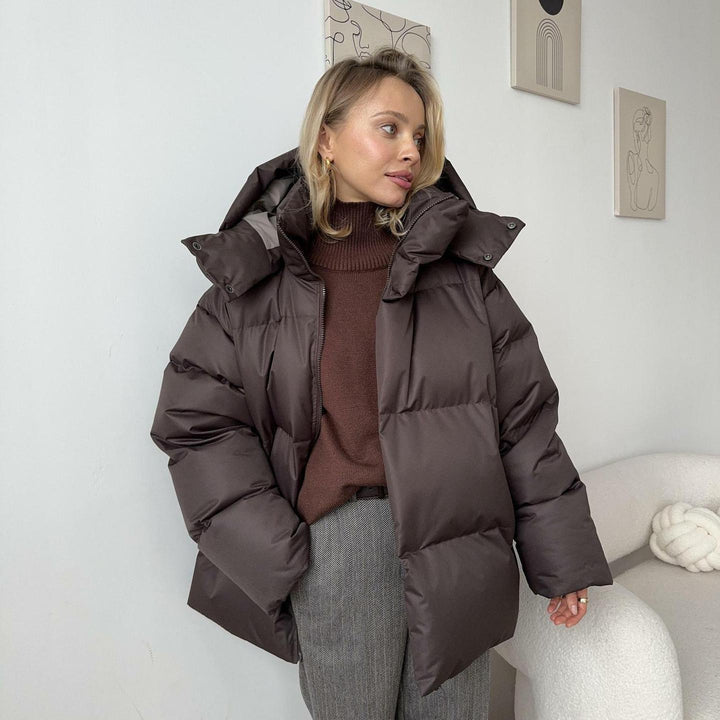 Damen Steppdaunenjacke mit hohem Kragen Drune