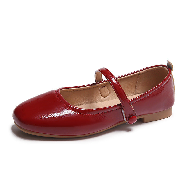 Damen Ballerina-Schuhe mit elegantem Riemen und schimmerndem Obermaterial Drune