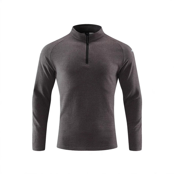 Herren Atmungsaktives Funktions-Langarmshirt mit Stehkragen und kurzem Reißverschluss Drune